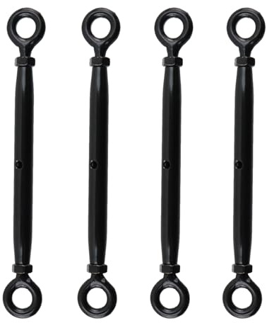 Antrader Turnbuckle Eye and Eye,4Pcs M5 Eye to Eye Turnbuckle Heavy Duty Turnbuckles Cable Turnbuckle Stainless Steel Turnbuckles Black Turnbuckle for Wire Rope Tension