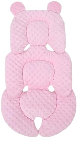 Almohadilla para cochecito de bebé, forro de asiento de malla para cochecito, almohadilla universal suave para asiento de coche, asiento de coche, silla alta, moisés (rosa, 66 x 38 cm)