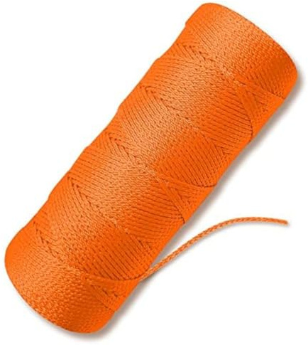 Cuerda de nailon trenzado de 500 pies, fluorescente de 1 mm para cordel naranja para jardinería, herramientas de mampostería y construcción, 152 m