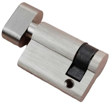 URPIZY Cylindre de porte à fermeture unique 45 mm avec bouton 45 mm demi-tour anti-effraction pour portes cachées, portes de fuite, cloisons