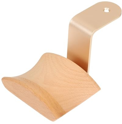 TOYANDONA Support pour Casque Audio Mural en Aluminium et Hêtre, Crochet Suspendre Robuste pour Écouteurs Filaires, Accessoire Pratique pour Bureau et Maison, Rangement Compact