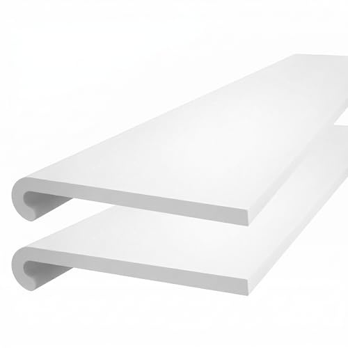 180mm Wide x 1m Long Windows4You White uPVC Bullnose Window Sill Cover – Rounded-Edge Cill Capping Board – Low-Maintenance PVC – 2 Pack