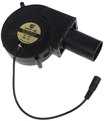 Ventilador de barbacoa de doble rodamiento de bolas 24 V 3500 rpm con conducto de aire centrífugo de 97 x 97 x 33 mm para estufa, cocina, barbacoa, estufa, chimeneas centrífugas