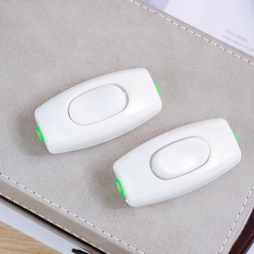 Wakects Interruttore a Pulsante per Lampada da Scrivania Interruttore a Cavo in in Plastica 250V 6A Cablaggio Semplice Dimensioni Compatte per Lampade da Comodino Piccoli Elettrodomestici Home