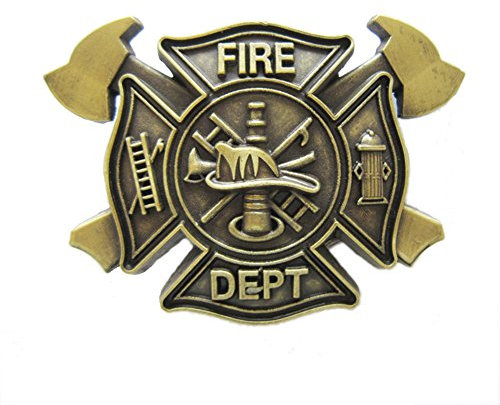 JEAN'S FRIEND New Vintage Bronze Plated FD Firefighter Belt Buckle Gürtelschnallen US Stock