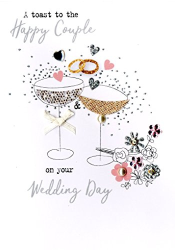 Happy Couple Wedding Day Irresistible Greeting Card Embellished Cards