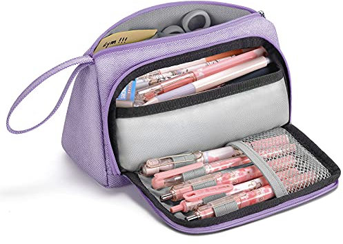 Mokani Astuccio Grande, Astuccio Scuola Grande Capacità, Organizzatore Scuola Media Università Ufficio per Studenti Ragazze Ragazzi Donne, Viola