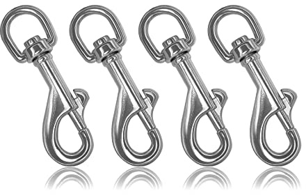 Ganzoo Karabiner-Haken mit Drehgelenk im Set, Bolzen-Karabiner für Hundehalsband, Stahl, für Paracord 550 Hunde-Leine, Schnapp-Haken mit Drehkopf, Zinklegierung, Metall Design