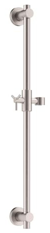 HammerHead Showers Duschstange aus massivem Metall, 69,5 cm, gebürstetes Nickel, verstellbarer Duschkopf mit Schlauchschienensystem, Höhe und Winkel der Handbrause leicht verstellbar
