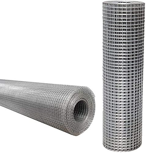 HYHMJ-Treillis Soudé D'acier Inoxydable 6 Mm Trou Maille Métallique Résistant À La Corrosion Anti-Oxydation Maille Soudée, Utilisé Pour Jardin, Animal, Plante Nourrir Séparé,Argent,1x2m