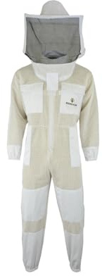 Imkeranzug Premium mit Atmungsnetz für Imker Bienen Stichfest weiß oder braun 120 140 S M L XL XXL, XXL · weiß