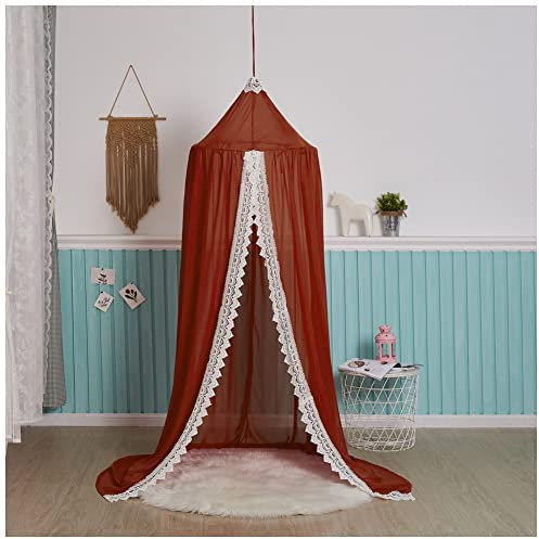 Betthimmel, Baby Baldachin Betthimmel Kinder Bett Aus Chiffon Insektennetz Deko Moskitonetz für Kinderbett Hängende Moskiton für Schlafzimmer Ankleidezimmer Spiel Lesen Zeit,Weinrot,(Höhe: 240cm)