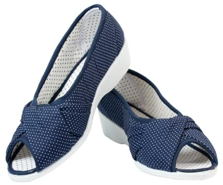 Fashion Friendly Dr Keller Peep Toe Summer Shoe. Soft & Padded Upper. Sizes 3-8. Beige, Jade, Navy, Black, Blue & Red