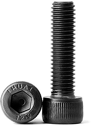 (30 Stück) M5x50mm Innensechskantschraube 12,9 Grad Kohlenstoffstahl Zylinderschrauben mit Innensechskant schrauben Vollgewinde schwarz