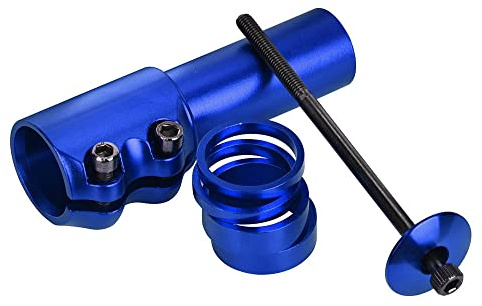 ZhuiKun Fahrrad Vorbau Riser Höhenadapter Vorbauten Lenkererhöhung Aluminium Fahrradlenker Erhöhung für 28.6mm 1 1/8 - Blau 1,12cm