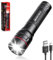 GEARLITE Taschenlampe LED Aufladbar, 2000 Lumen LED Taschenlampe Extrem Hell mit 3 Modi，Zoombare Mini Handlampe mit Langer Laufzeit, IP65 Wasserdicht Flashlight für Camping Angeln Notfall Outdoor