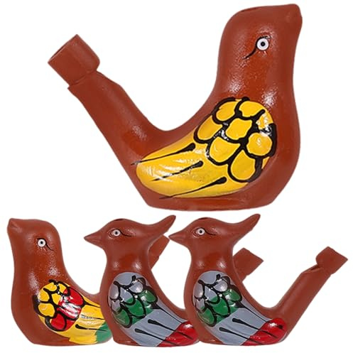 Toyvian 4pezzi Fischietto in Ceramica Che Gorgheggia Giocattolo Musicale Per Ragazzo Ragazza Diversi Colori Vivaci Per Bagnetto e Regalo