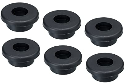 sourcing map 6Pcs T Shape Rubber Grommet Mount Dia 25mm ID 15mm H 15mm Seal Protection Hole Plugs for Cable Pipe Black