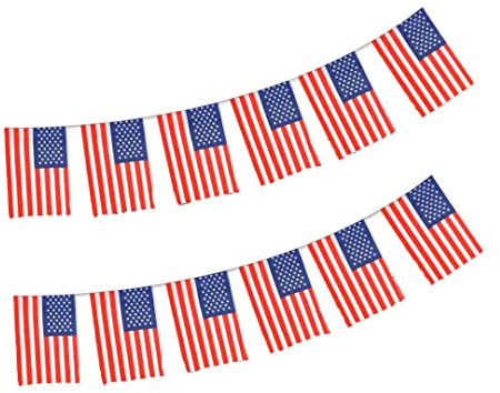 US-Flagge, 40 Stück, US-Flagge, USA-Flagge, 11,4 m, amerikanische Flagge, 14 x 21 cm, für Gartenbar-Dekorationen