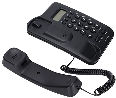 Landline Telephone,KX‑T5006CID Desktop/Wall-mounted,Caller ID/Semi Handsfree/Redial,Incoming Call Small Extension Corded Telephone,for Office/Home/Hotel (Black)