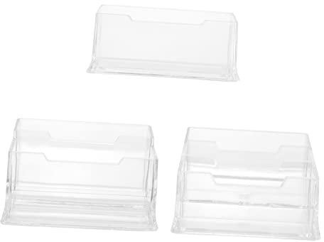 Ciieeo 3 Stück Visitenkarten-Aufbewahrungsbox Transparenter Ständer Schreibtisch-Spender Kartenbox-Halter Business-Display-Halter Visitenkarten-Organizer Visitenkarten-Spender