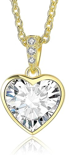 GW Kette Damen Silber Herzanhaenger Silberne Halskette damen 925 mit Herz Anhänger Zirkonia Geschenke für Frauen Mama Beste Freundin Geburtstag