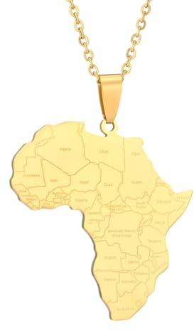 Everyiod Afrika-Anhänger-Karte-Halsketten, Nigeria-Charm-Halskette, Pullover-Kette, Halsband-Schmuck, Geburtstagsgeschenk Für Frauen, Männer, Mädchen, Jungen, Accessoires