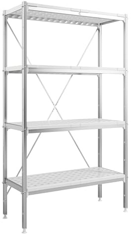 METRO Professional GAR1100 Regalsystem, Aluminium/Polypropylen, 99,2 x 41,5 x 168,5 cm, lebensmittelecht, Silber/Grau