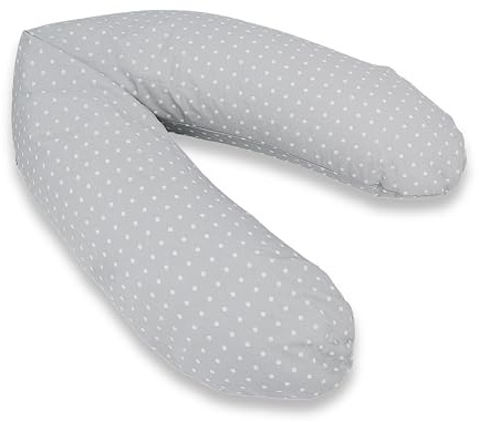 pic Bear Deutschland Stillkissen XL 170cm - Schwangerschaft Kissen - Seitenschläferkissen und Lagerungskissen für Erwachsene und Baby Schmusekissen (Spots grau)