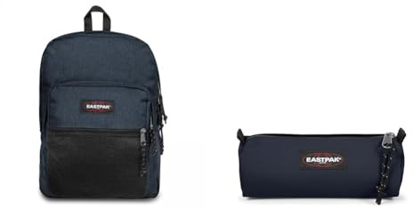 EASTPAK PINNACLE Sac à Dos, 27 L - Triple Denim (Bleu) & BENCHMARK SINGLE Trousse, 27 L - Ultra Marine (Bleu)