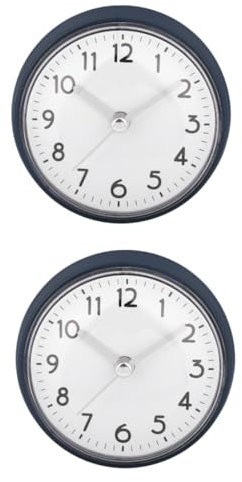 Alipis 2stücke wasserdichte Badezimmeruhr Mit Saugnapf Wanduhren Für Küche Und Bad Dekorative Hygrometer Temperaturbeständig Batterie Stilvolles Design