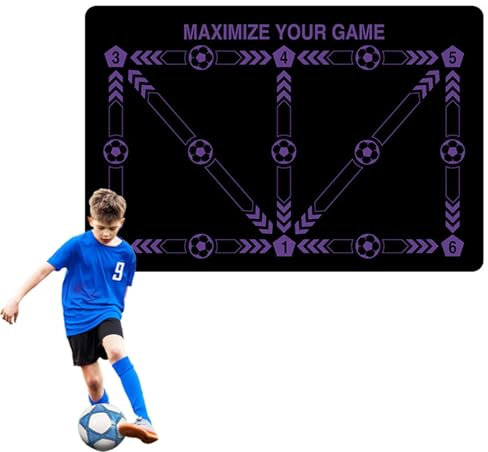 Fußball Trainingsmatte, Gummi-Dribbel-Trainingsmatte, rutschfeste Stoß-Fußball-Meisterschaftsmatte, große Fußballmatte, Ballkontrolle, Dribbelmatte, Fußball-Trainingsgerät für den Innenbereich