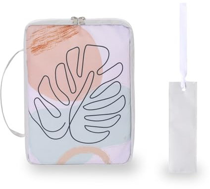 Hixingo Buchhülle Schutzhülle für Bücher aus Stoff, Buchhülle mit Reißverschluss Buchschutz Buchhüllen für Taschenbücher Buchhülle für Buchliebhaber (26x19cm,Schildkrötenrücken Blatt)