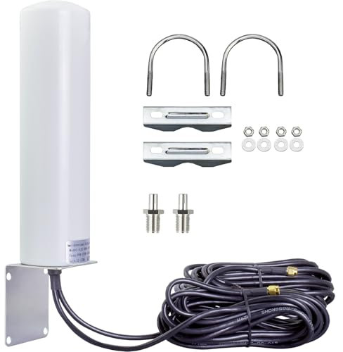 ACONRFTOL 4G 5G LTE Antenna Outdoor 698-2700 3300-3800MHz Omnidirectional with Dual SMA Male Connector RG58 Cable and SMA Female to TS9 Male Adapter High Gain for 3G 4G Router Modem Router Wireless