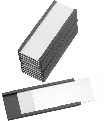 PATIKIL Porte-Étiquette Magnétique 2 x 0.7 Avec Inserts Papier, 10 Pc Étiquettes Magnétiques En C Pour Armoires Métalliques Étagères Tableau Blanc Boîte À Outils