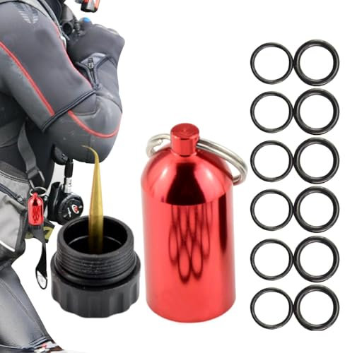O-Ringe für Tauchertanks, O-Ringe für Tauchen, Mini-Tauchkasten mit, tragbarer Körper aus Aluminiumlegierung, 12-teiliges Zubehör