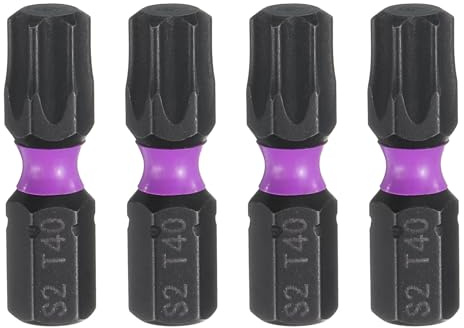 QUARKZMAN 4Pz T40 Inserti per Avvitatore Torx 1/4 Gambo Esagonale 25mm/1 Lunghezza Punte per Cacciavite Magnetico 6 Punte Esagonali a Stella in Acciaio S2 Trapano Elettrico di Qualità