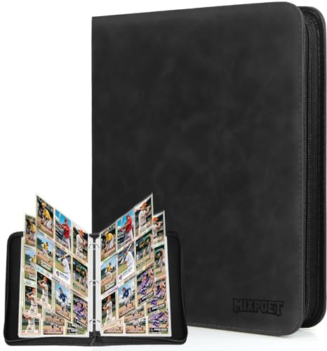 MIXPOET Album per carte da collezione, 9 tasche con custodia per 900 card, Trading Card Binder per album di carte YGO MTG TCG