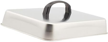 Milageto Couvercle Rectangulaire en Acier Inoxydable, Dôme Culinaire Multifonction avec Poignée Anti-Chaleur, Couvercle Culinaire Anti-Éclaboussures, Cloche pour Fromage/Barbecue, 26x20x5cm