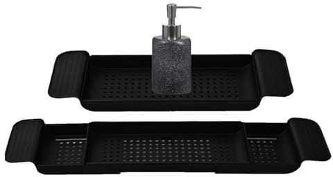 SVCEQZE Puente de bañera de 55 a 78 cm, bandeja para bañera, bandeja para bañera, bandeja extraíble para bañera, mesa de PP para bañera, para libros, teléfonos, tabletas, ducha