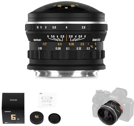 AstrHori 6mm F2.8 Full-Frame Circular Fisheye Lens, 220° Ultra-Wide Angle, Manual Focus, Ideal for Landscape, Architecture & Creative Photography (Fit for E-Mount)