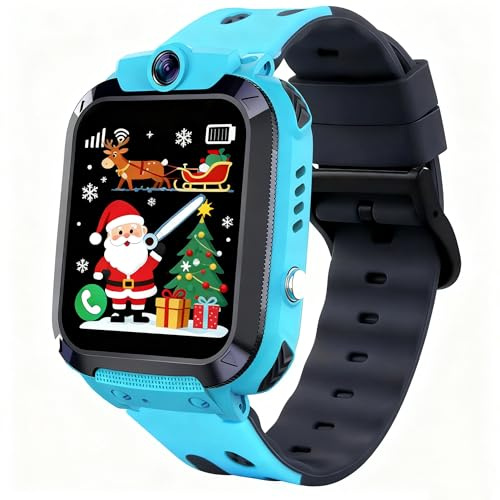 Tzzulsx Reloj Inteligente Niño GPS, IP68 Smartwatch Niño con Bidireccional Llamada, SOS, Cámara, Despertador, Juegos, Modo Clase, Chat, 10 Contactos, Reloj GPS Niños Regalo 4-15 Aiños
