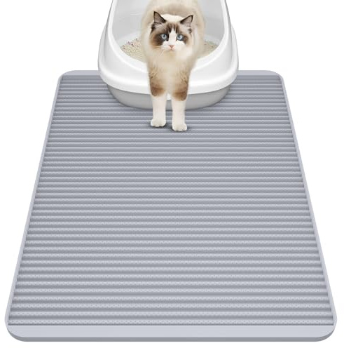 Silicone Cat Litter Tray Mat - 79 x 58.5 cm Cat Litter Mat, Large, Waterproof Cat Mat, Cat Litter Tray, Non-Slip, Durable, Easy to Clean, Litter Control & Washable Cat Mat for Floor