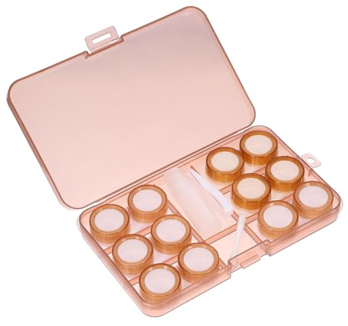 HOODANCOS Caja de Almacenamiento para Lentes de Contacto Portátil de Plástico Marrón, Diseño Ligero y Compacto para Uso Exterior y Fácil Transporte en Bolso