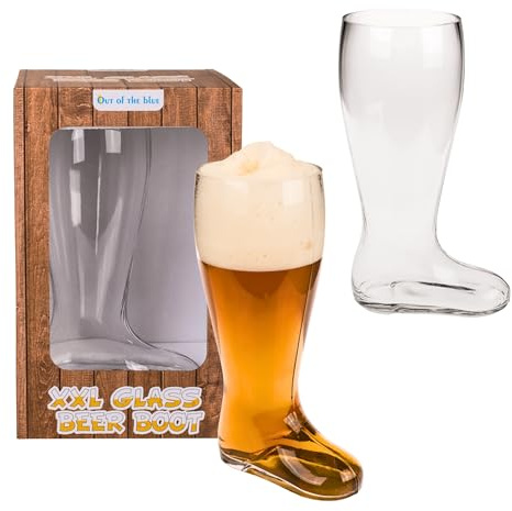 Seaside No.64 - Jumbo Bierglas als Stiefel – XXL Glas für ca. 2l Höhe 33,5cm transparent – Geschenkartikel Vatertag Geschenkbox Biergeschenk – Bierkrug Bierseidel Beer-Boot Oberglas (Jumbo-Stiefel)