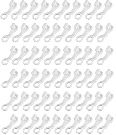 60 Pcs Curtain Gliders,Rail Glider Hooks,Drapery Hooks,White Strong Plastic Smooth Sliding Easy Fit Old Track Runners Replacement for Windows Door Shower Home Office Versatile Heavy Duty Ceiling Rail