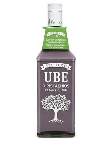 Pechery Licor de Crema de UBE y Pistachos, 17% Vol, 700 ml, Elaborado con Pistachos Tostados Macerados