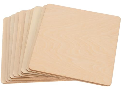 JHKNNK Wood Chips for DIY 10Pcs 4x4 Inch Unfinished Wooden Boards for Wooden Material Making and Painting