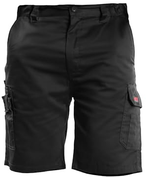BKS Mens Combat Cargo Work Shorts in Black or Navy | Men's combat cargo work shorts with practical storage for trades and everyday work, available in black or navy