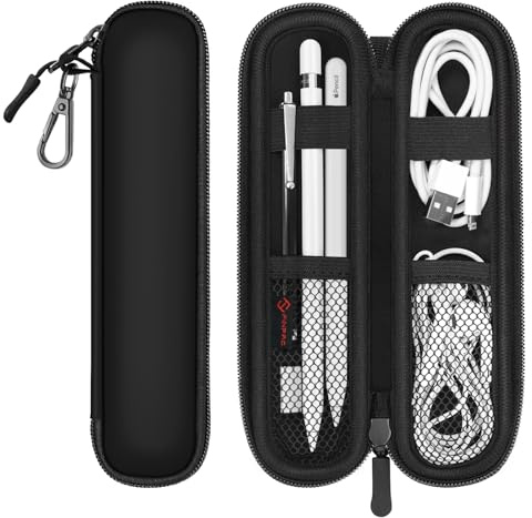 Fintie Stifthalter Tasche für Apple Pencil (Pro/USB-C/1./2. Generation) | Kratzfeste weiche Hülle aus Neopren, Schutzhülle Cover Pouch mit integriertem Reißverschluss und Ablagefach,